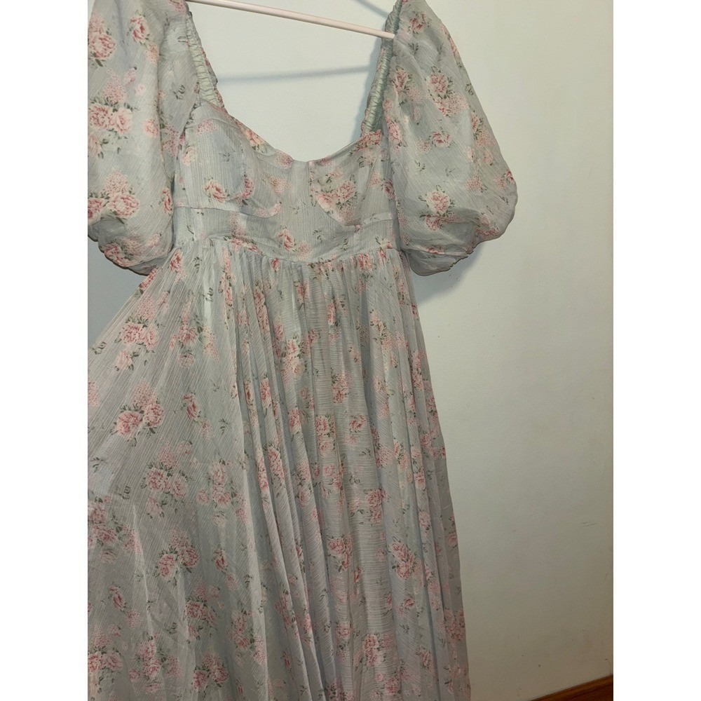 Worth Collective Willow Maxi Dress w/Train Cottage Sage Large NWT Princess - Picture 9 of 15